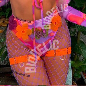 Lavender Fishnet Pantyhose Wide Mesh Tights Rave Outfit Fairy Pastel Stockings